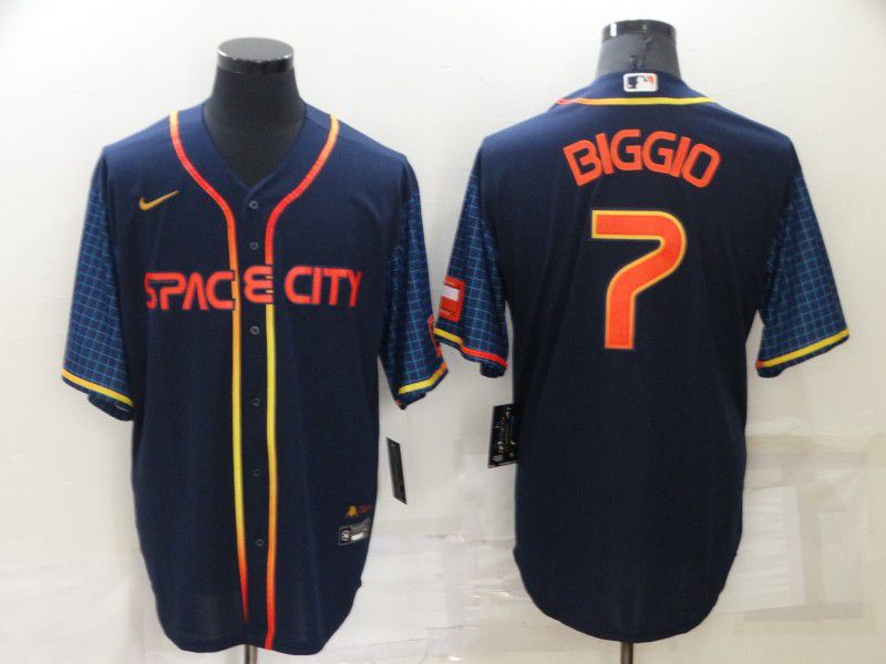 Men Houston Astros #7 Biggio Blue City Edition Game Nike 2022 MLB Jerseys